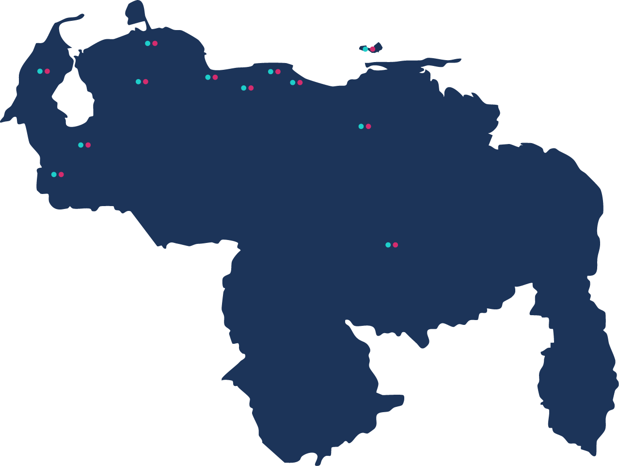Mapa de fuerza de venta en Venezuela